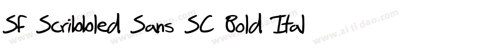 SF Scribbled Sans SC Bold Italic字体转换